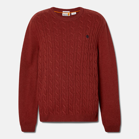 Phillips Brook Wool-Blend Cable-Knit Jumper for Men in Red | Timberland