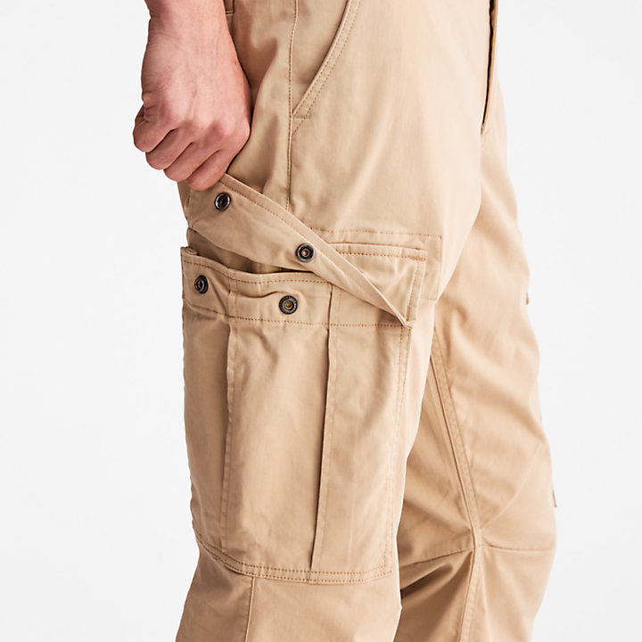 Core Twill Cargo Trousers for Men in Beige-