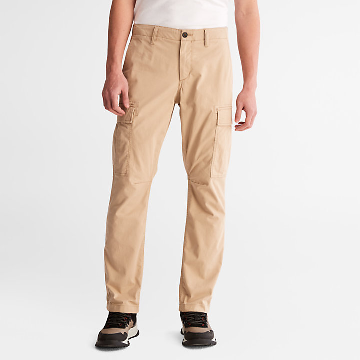 Core Twill Cargo Trousers for Men in Beige-