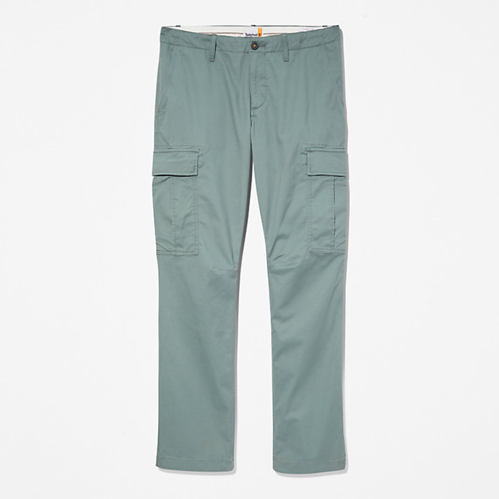 Core Twill Cargo Trousers for Men in Green-