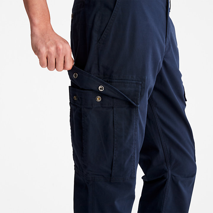 Pantalon cargo en sergé Core pour homme en bleu marine-