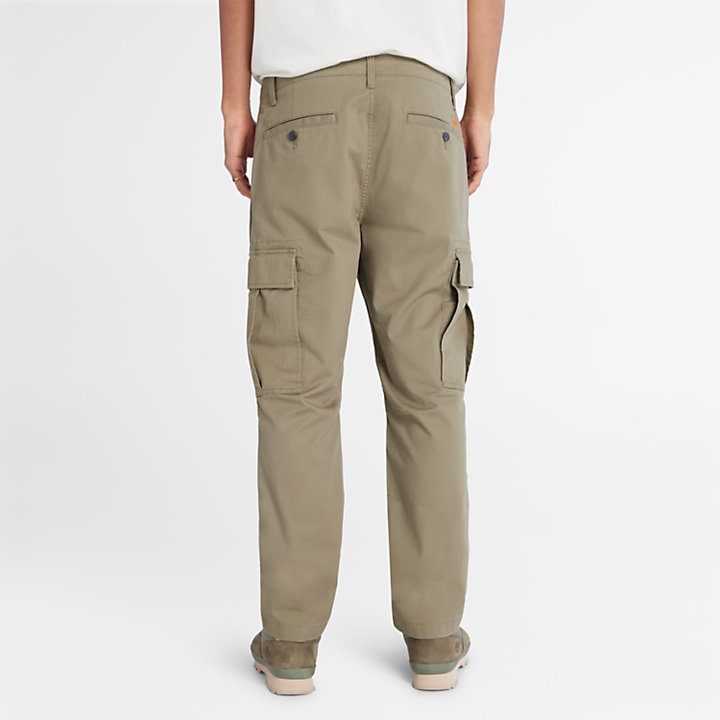 Core Twill Cargo Trousers for Men in Green-
