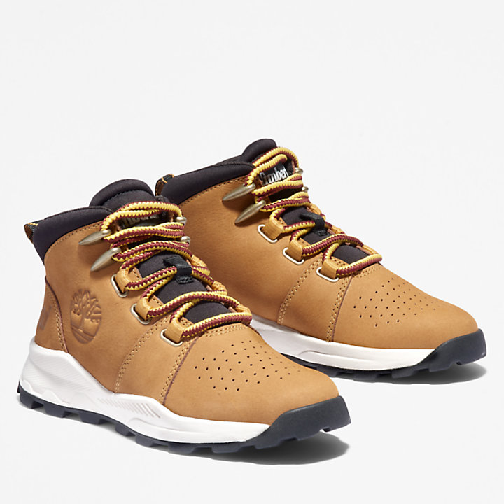 Brooklyn Lace-Up Trainer for Youth in Light Brown-