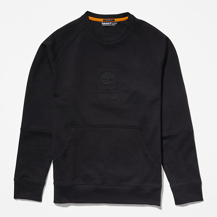 Zwaar sweatshirt met ronde hals en logo voor heren in zwart-