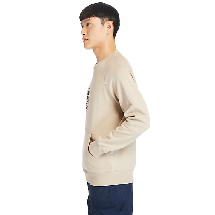 Pouch-pocket Sweatshirt for Men in Beige-
