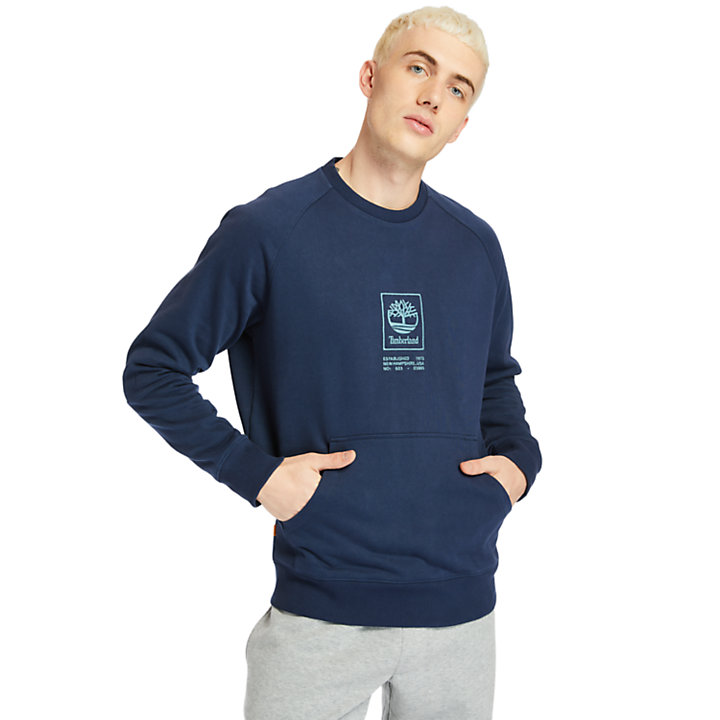 Pouch-pocket Sweatshirt for Men in Navy-