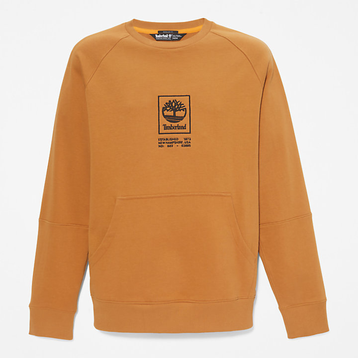Schweres Rundhals-Sweatshirt mit Logo für Herren in Gelb-