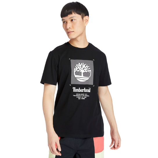 Logo Box-Cut T-Shirt for Men in Black | Timberland