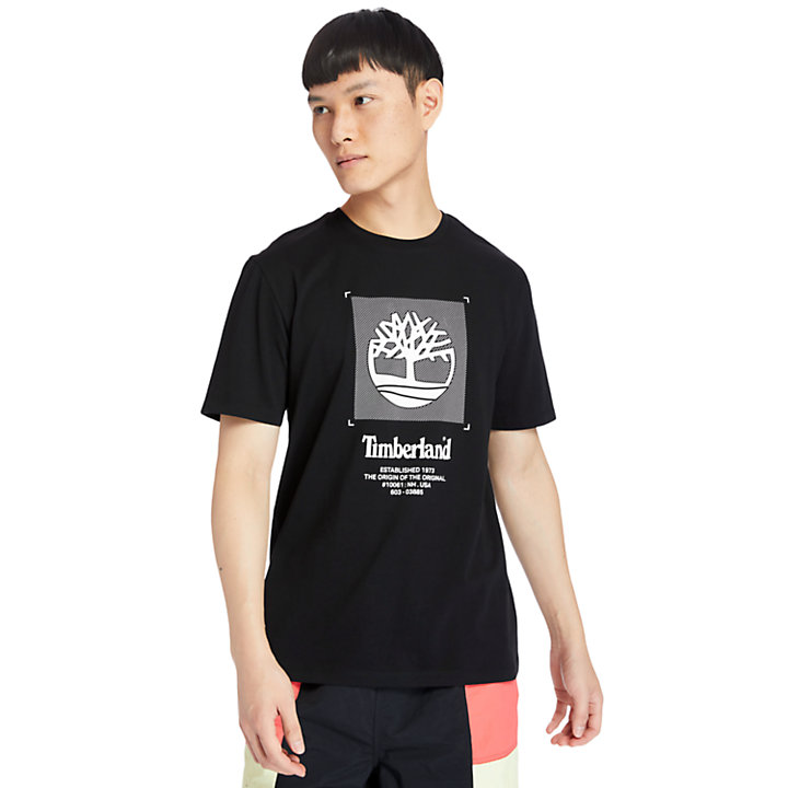 Logo Box-Cut T-Shirt for Men in Black-