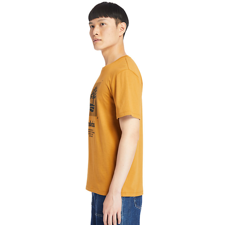 Herren-T-Shirt in kastiger Passform mit Logo Orange-