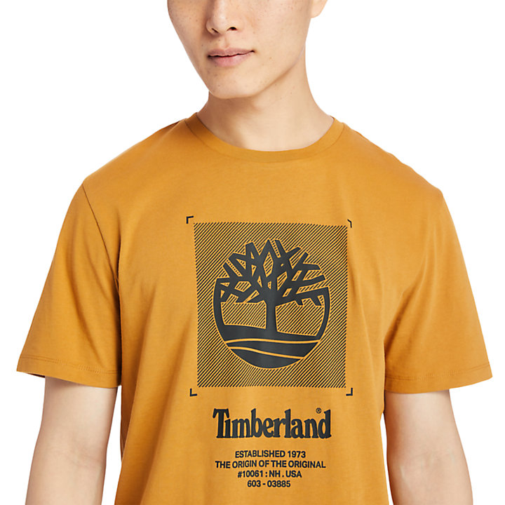 Herren-T-Shirt in kastiger Passform mit Logo Orange-