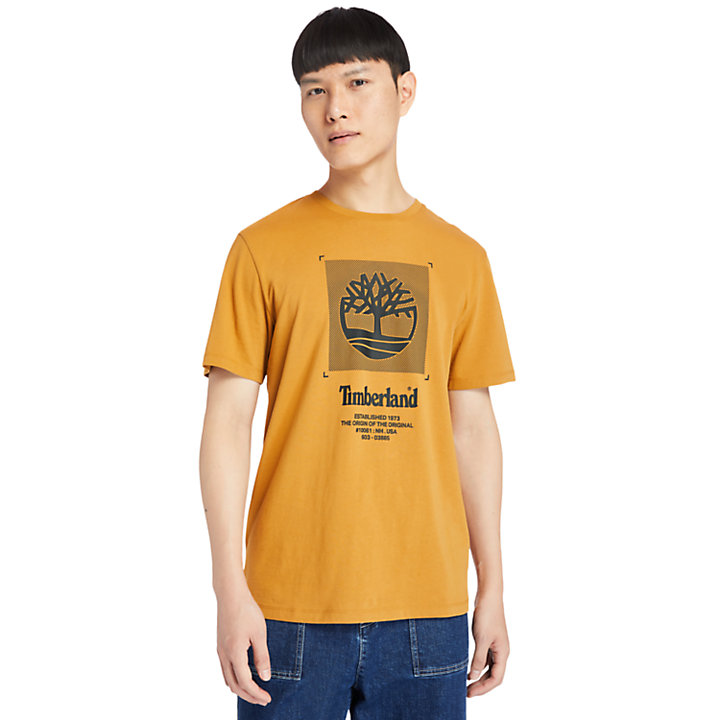 Logo Box-Cut T-Shirt for Men in Orange-