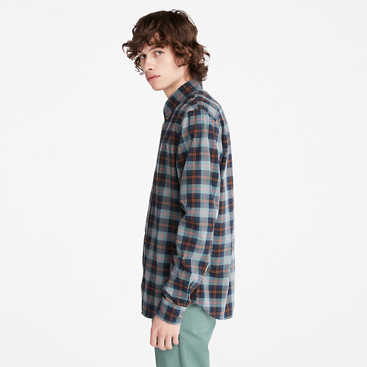 Eastham River Stretch Checked Shirt for Men in Green-