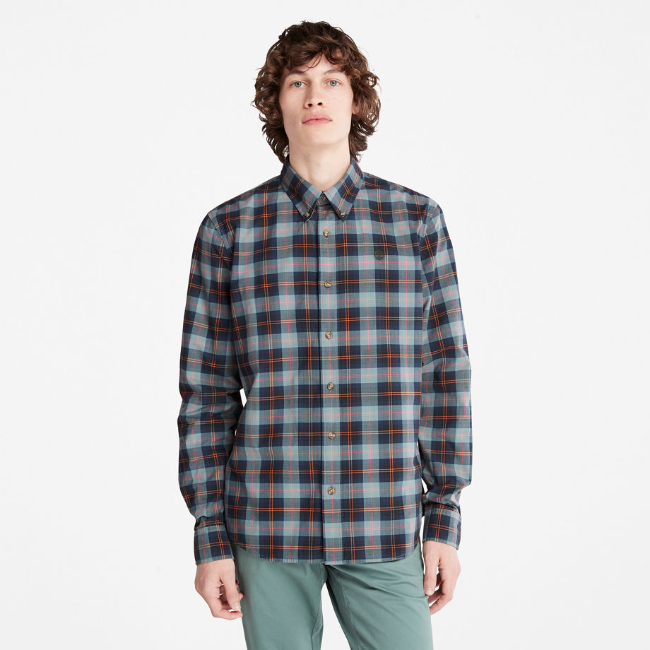 Timberland Eastham River Stretch Checked Shirt For Men In Green Green