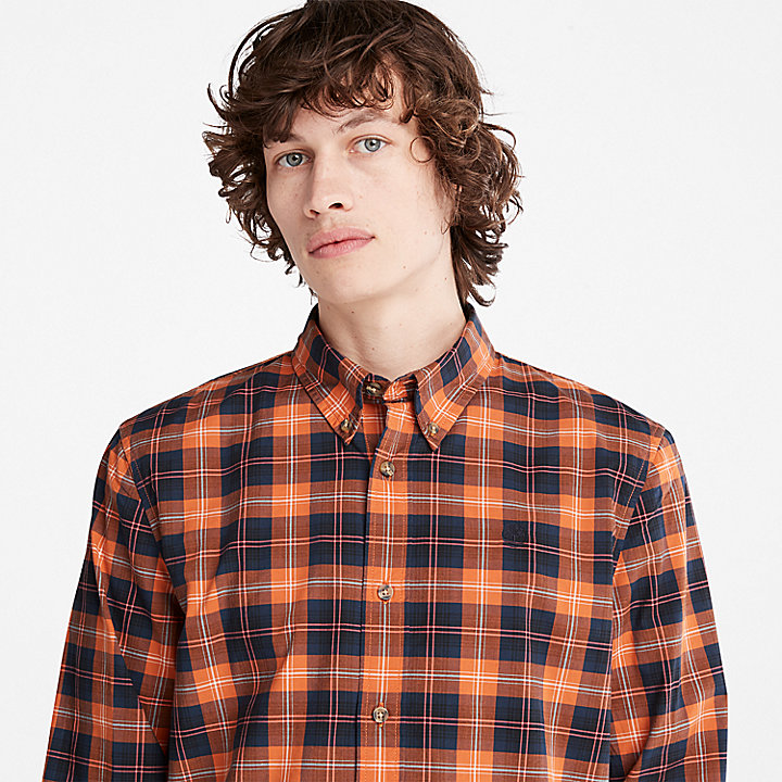 Eastham River Stretch Checked Shirt for Men in Brown