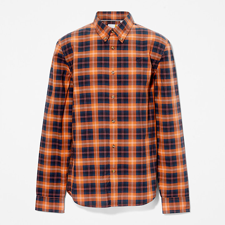 Eastham River Stretch Checked Shirt for Men in Brown-