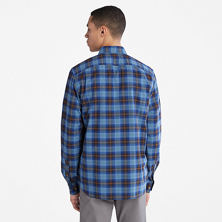 Eastham River Stretch Checked Shirt for Men in Blue