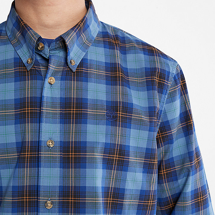 Eastham River Stretch Checked Shirt for Men in Blue