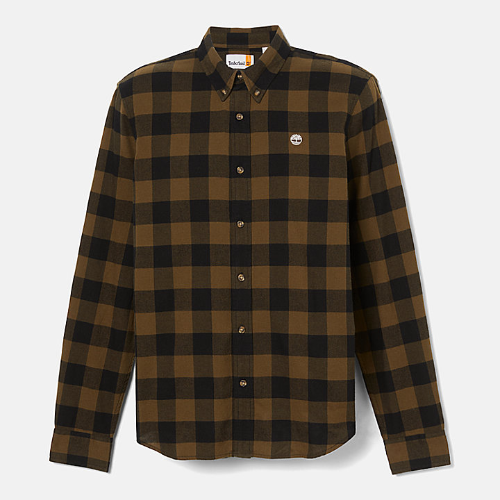 Mascoma River Long-Sleeve Check Shirt for Men in Green