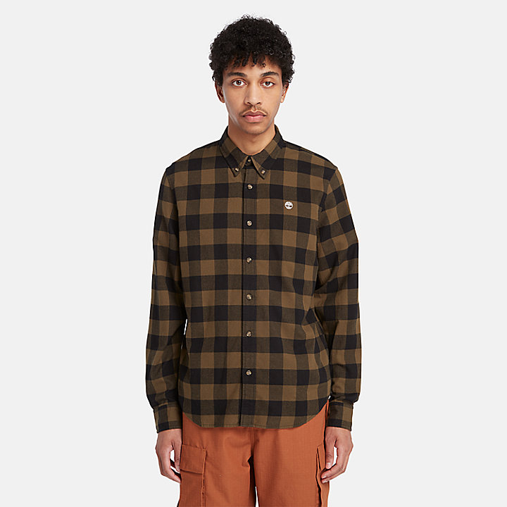 Mascoma River Long-Sleeve Check Shirt for Men in Green