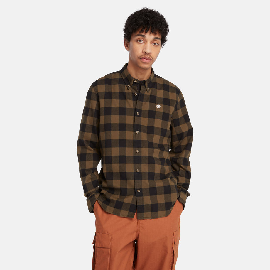 Timberland Mascoma River Long-sleeve Check Shirt For Men In Green Green