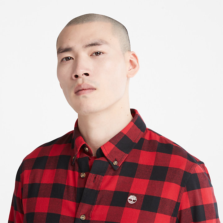 Camisa Xadrez de Manga Comprida Mascoma River para Homem em vermelho-