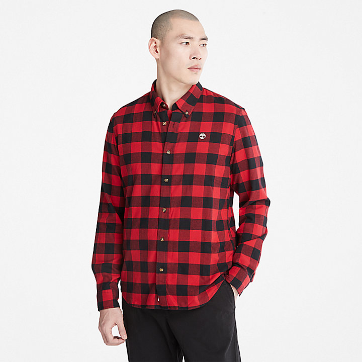 Mascoma River Long-Sleeve Check Shirt for Men in Red