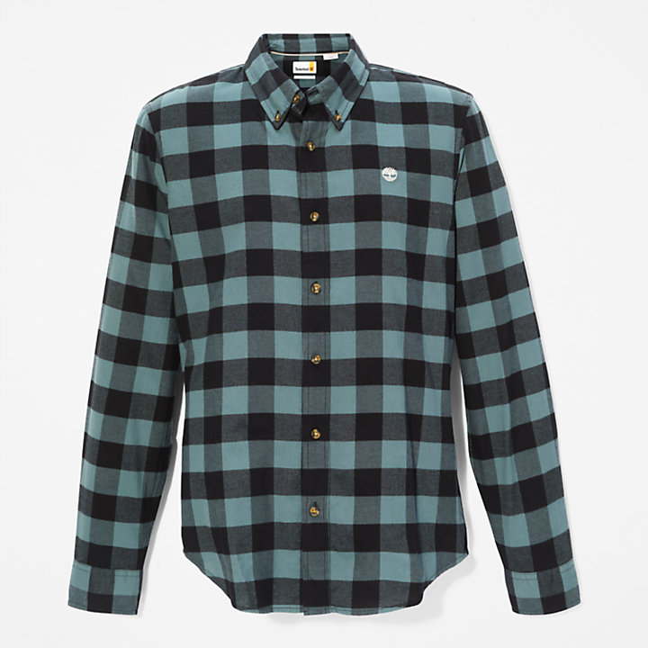 Mascoma River Slim-Fit Check Shirt for Men in Green-