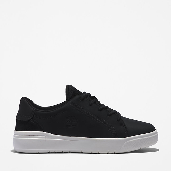 Seneca Bay Leather Trainer for Youth in Black-