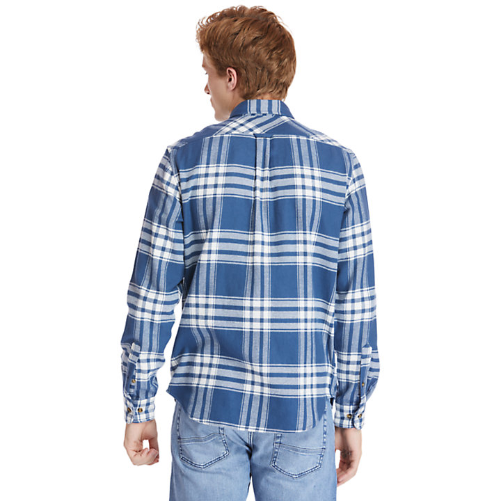 Back River flanellen overhemd voor heren in marineblauw-