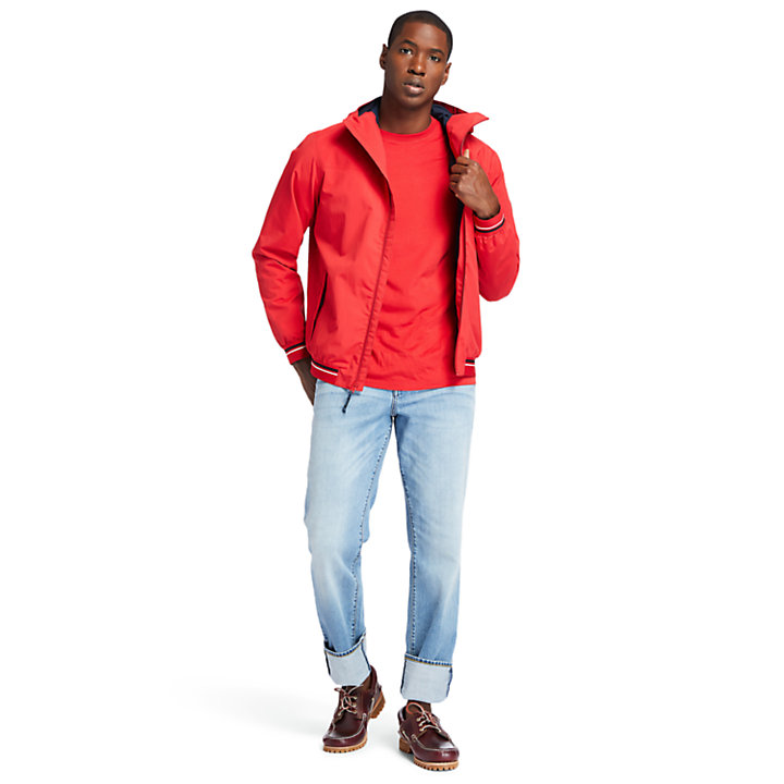 Coastal Cool Bomber Jacket for Men in Red-
