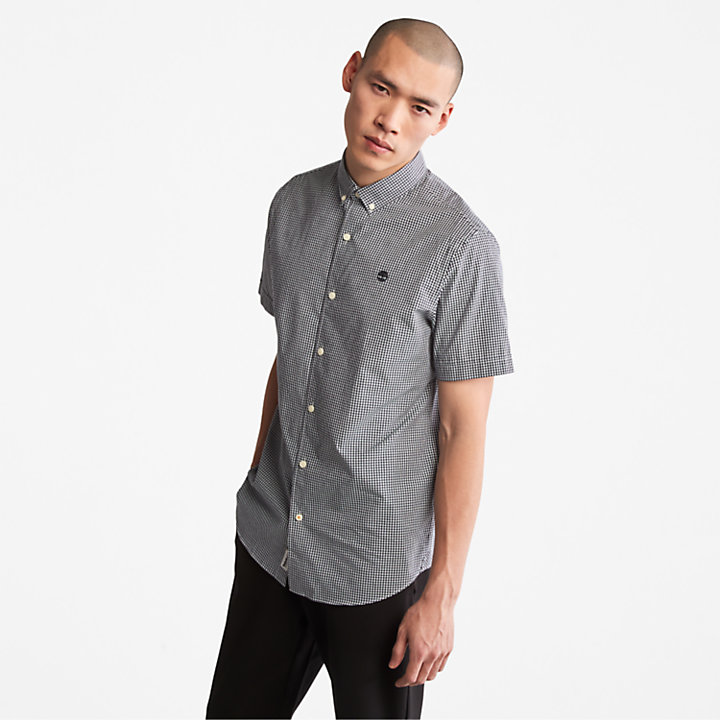 Suncook River Short-Sleeve Poplin Shirt for Men in Navy-