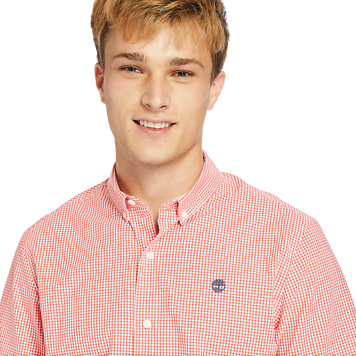 Suncook River Micro-gingham Shirt for Men in Pink-