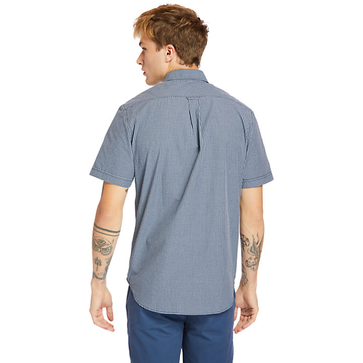 Suncook River Micro-gingham Overhemd voor heren in blauw-
