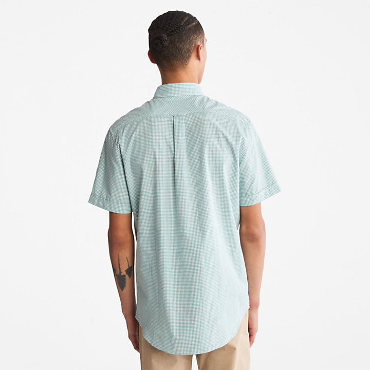 Suncook River Short-Sleeve Poplin Shirt for Men in Green-