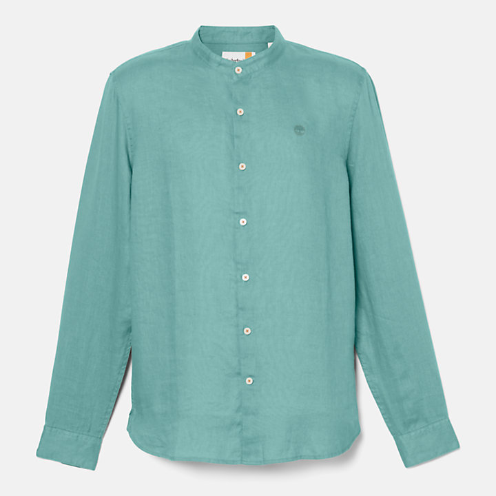 Mill Brook Linnen Overhemd voor heren in groenblauw-