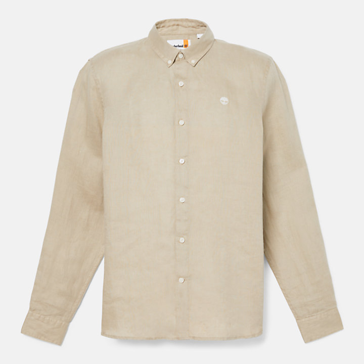 Mill Brook Linen Shirt for Men in Beige-