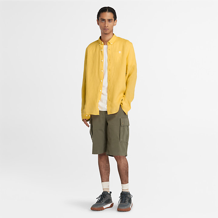 Mill Brook Linnen Overhemd voor heren in geel-