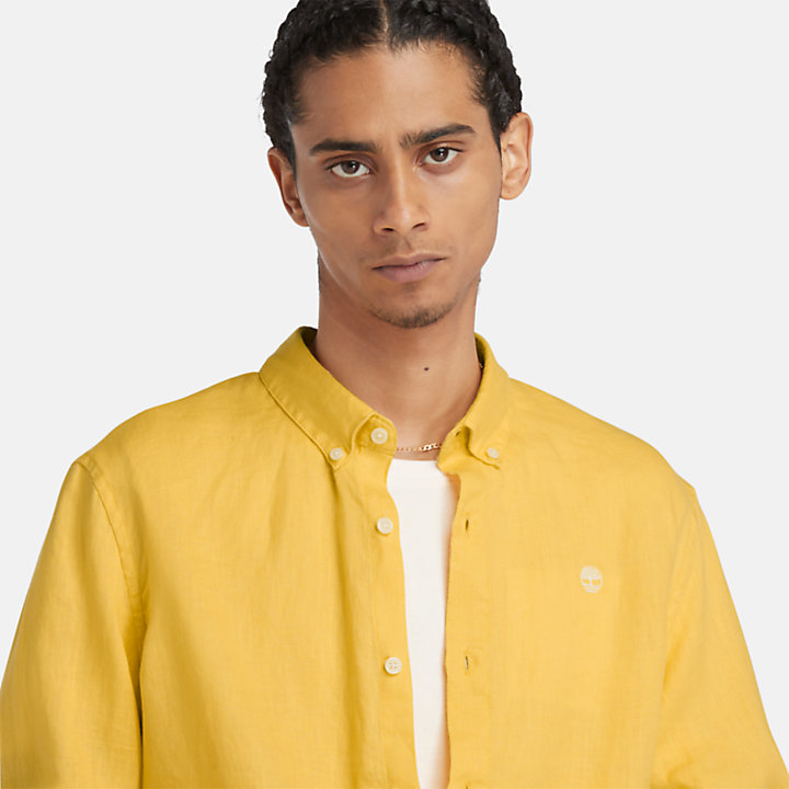 Mill Brook Leinenhemd für Herren in Gelb-
