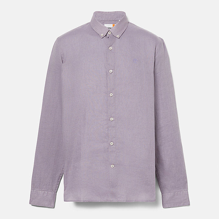 Mill Brook Linen Shirt for Men in Purple