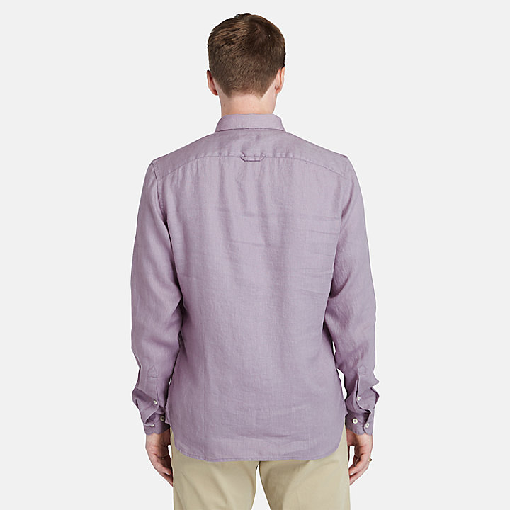 Camisa de lino Mill Brook para hombre en morado