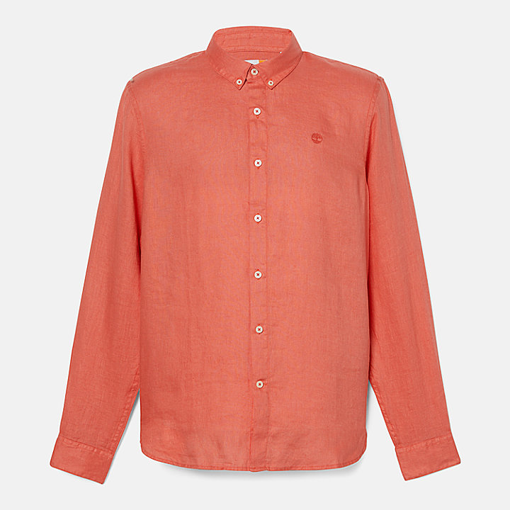 Mill Brook Linen Shirt for Men in Orange