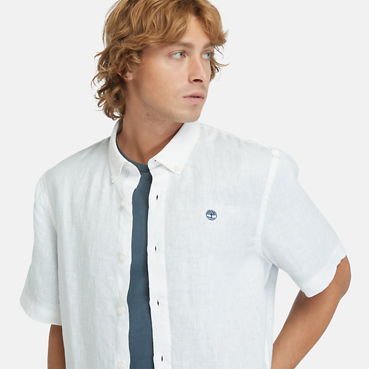 Mill Brook Linen Shirt for Men in White-