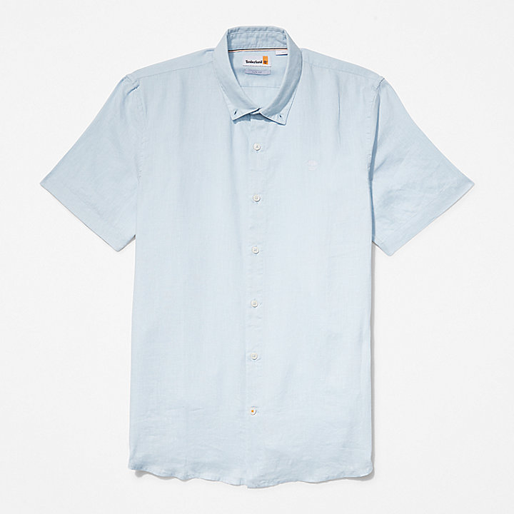 Camisa de Linho Mill River para Homem em azul-claro