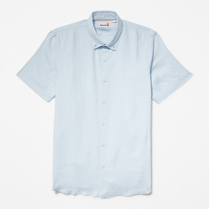 Camisa de Linho Mill River para Homem em azul-claro-