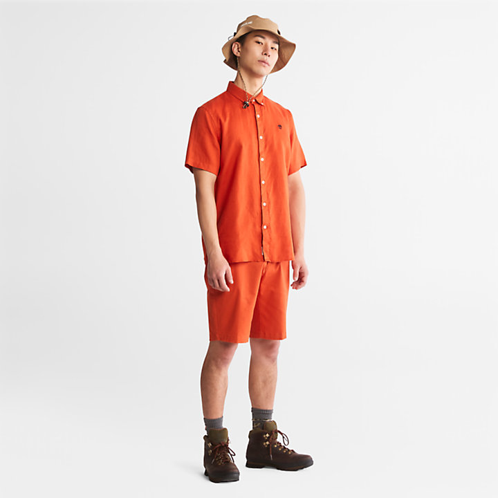 Mill River Short-Sleeve Shirt for Men in Orange-