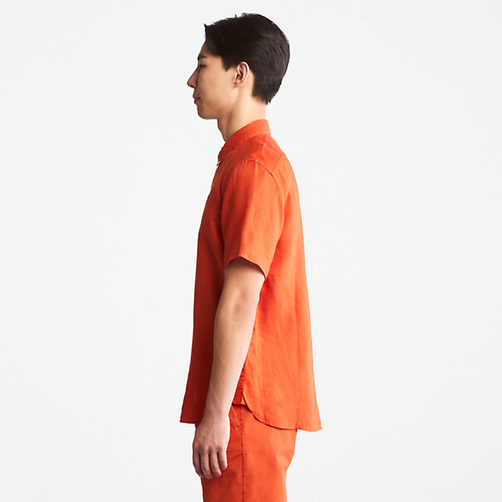 Chemise à manches courtes Mill River pour homme en orange-
