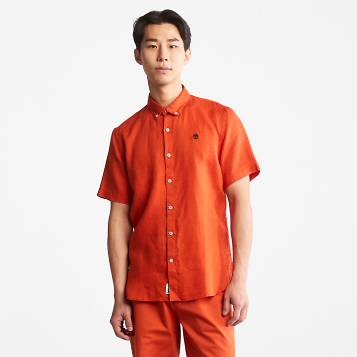 Camisa de Manga Corta Mill River para Hombre en naranja-