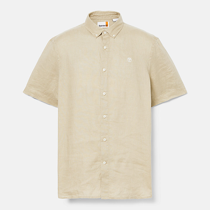 Mill Brook Linen Shirt for Men in Beige