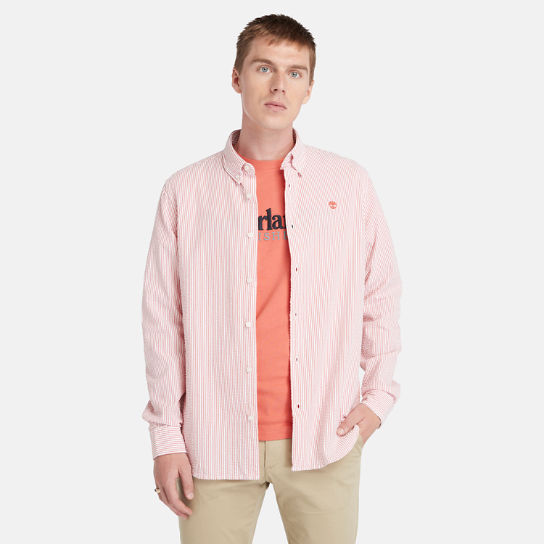 Camisa de sirsaca a rayas para hombre en rosa | Timberland